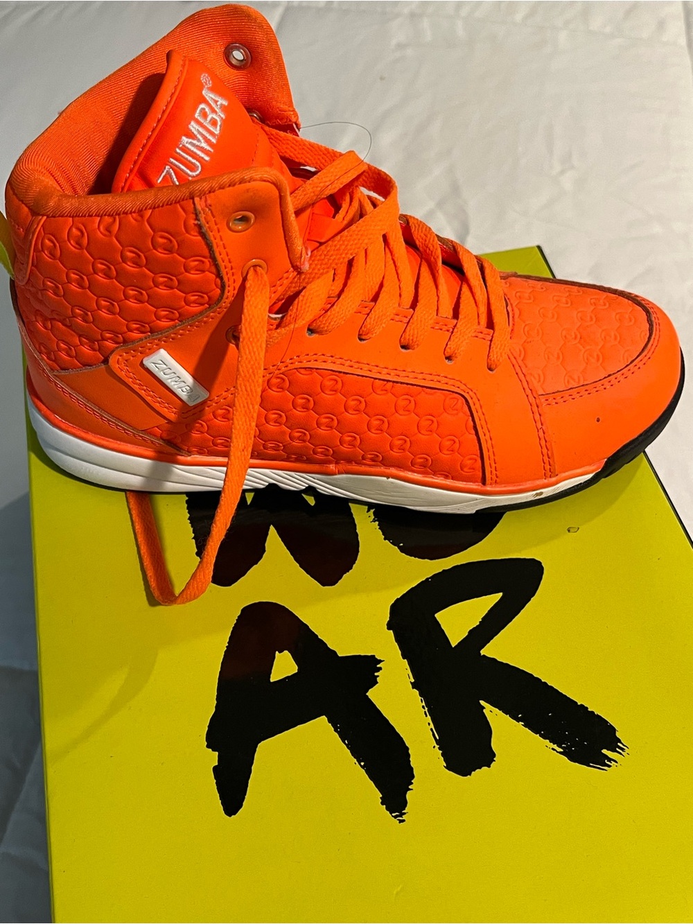Zumba Fitness High-Top Athletic Sneakers in Bright Orange